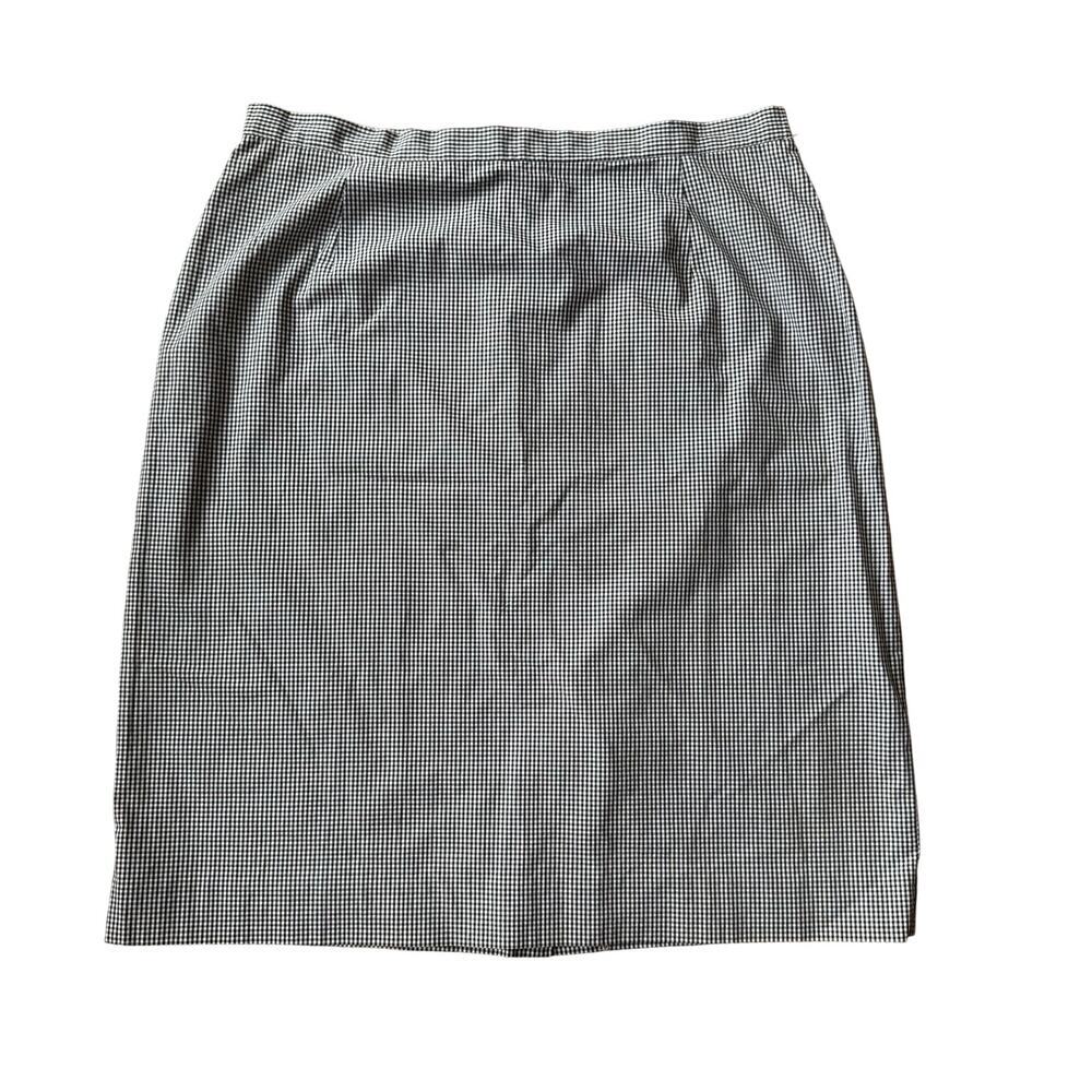 Vintage Casual Corner Black White Checkered Pencil Skirt Sz 10 Chic Classic 90's